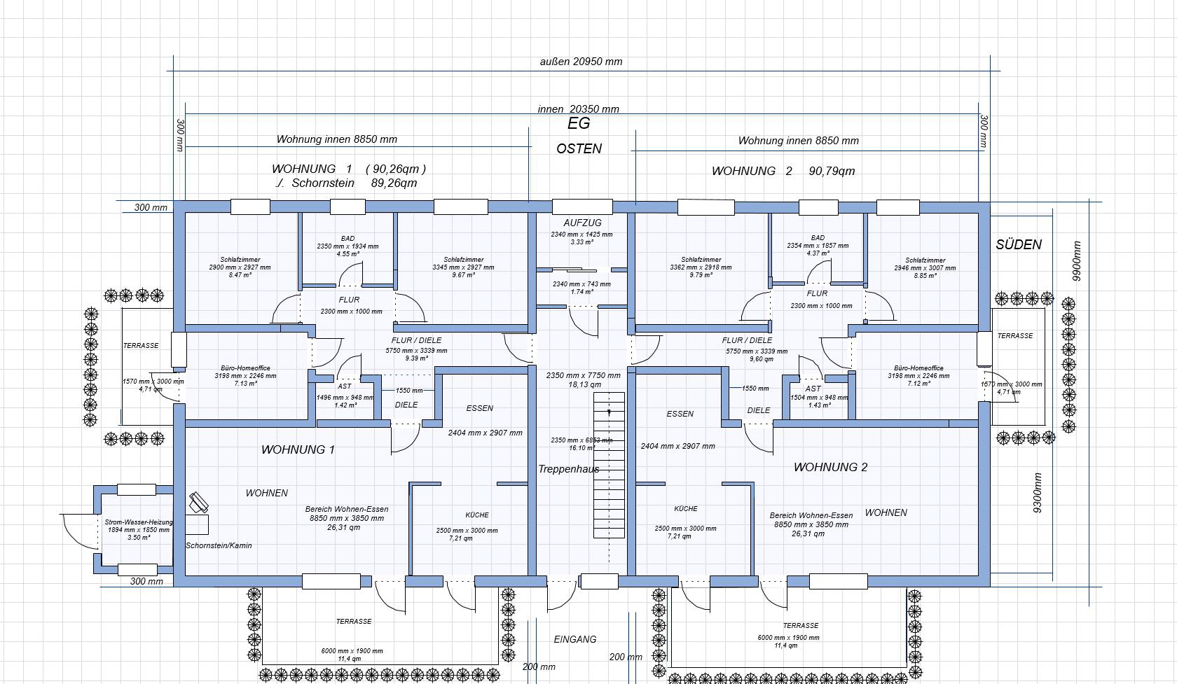 HAUS-2 ERDGESCHOSS WOHNFLÄCHEN
