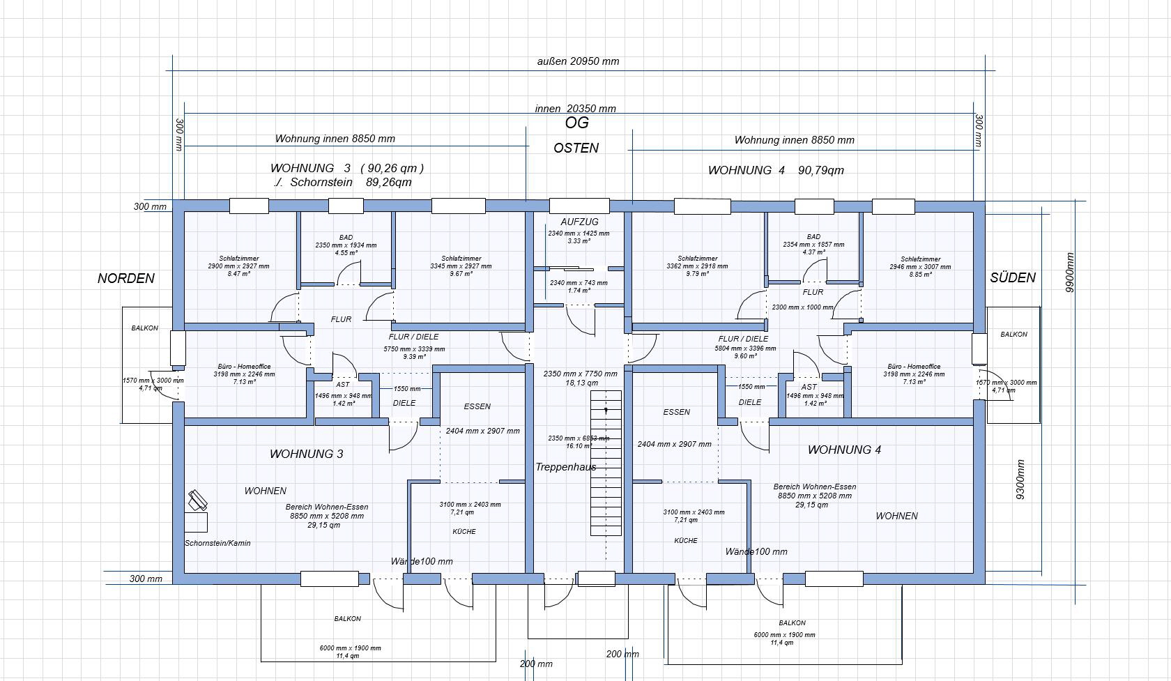HAUS-2 OBERGESCHOSS WOHNFLÄCHEN